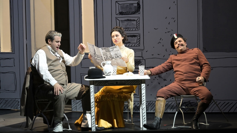 Božidar Smiljanić (Apotheker Stößel), Kelsey Lauritano (Claudia), Peter Marsh (Hauptmann Sturmwald)